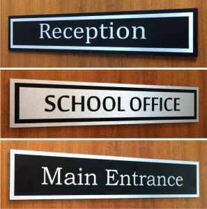 Brushed Aluminium School Door Signs